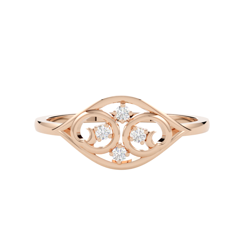 Pierścionek z diamentem Iskra – złoto różowe 585 – GOLDPORT